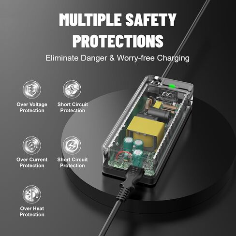المدرجة في UL & CE شاحن بطارية 53.6V 2A متوافق مع Segway Ninebot Max G3 ، F3 ، F3 Pro ، GT3 ، ZT3 Pro ، محول إمدادات الطاقة الليثيوم أيون لشاحن استبدال بطارية 48 فولت بطارية الليثيوم 48 فولت in Saudi Arabia