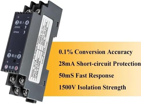 0 10V 4 20mA Signal Isolator 1 in 1 Out Analog Converter Isolator DC24V 0-10V to 4-20mA Industrial Signal Isolator(1-5V Out_DC24V) in Kuwait