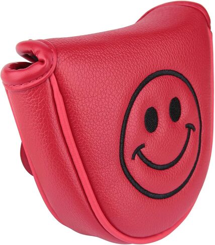 Golf Club Mallet Center Shaft Putter Head Cover Soft Leather with Embroidery Magnetic Closure in Saudi Arabia