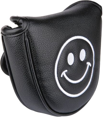 Golf Club Mallet Center Shaft Putter Head Cover Soft Leather with Embroidery Magnetic Closure in Saudi Arabia