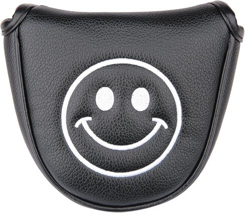 Golf Club Mallet Center Shaft Putter Head Cover Soft Leather with Embroidery Magnetic Closure in Saudi Arabia