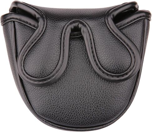 Golf Club Mallet Center Shaft Putter Head Cover Soft Leather with Embroidery Magnetic Closure in Saudi Arabia