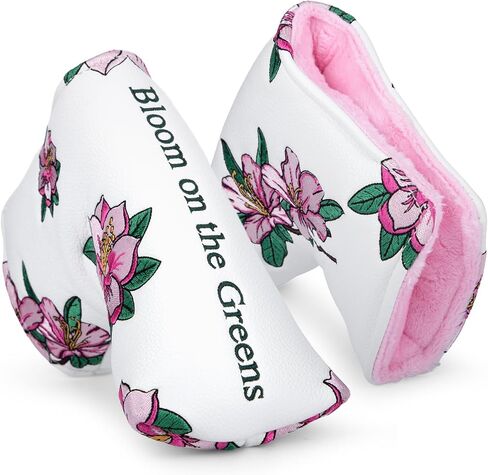 Golf Putter Cover Blade Putter Headcover Azalea Embroidery Golf Club Covers Leather Golf Blade Putter Cover with Magnetic Fit Most Brand in Saudi Arabia