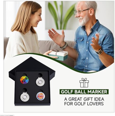 【Funny Golf Ball Markers Magnetic Hat Clips】 Hilarious Novelty Gift for Golfers - 2 Sets Quirky Design with Unique Patterns,Golf Course Accessories. Perfect Present for Golfers in Saudi Arabia