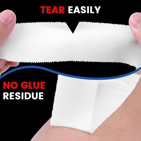 8 Pack Athletic Tape ، شريط رياضي أبيض ، شريط معصم مفعم بالدموع ، أشرطة التصاق قوية للملاكمة ، الجمباز ، الهوكي ، كرة القدم ، اللاكروس والإسعافات الأولية (1.5 بوصة × 184 قدم) in Kuwait