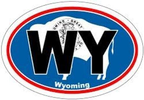 Wyoming WY State Flag Oval Sticker - Sticker Graphic - Auto, Wall, Laptop, Cell, Truck Sticker for Windows, Cars, Trucks in Saudi Arabia