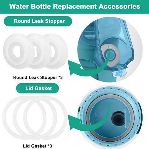 مجموعة ملحقات سليكون 6pcs متوافقة مع زجاجة ماء Bubba Kid ، تشمل سدادة تسرب مستديرة وحشية الغطاء لزجاجة Bubba Kids 16oz (White-3+3) in Kuwait