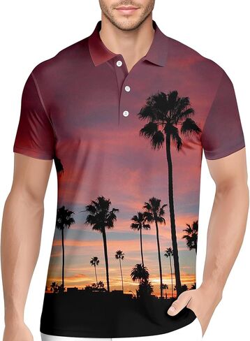 HIVICHI Funny Golf Shirts for Men Crazy Printed Pattern Colorful Wild Novelty Performance Moisture Wicking Mens Polo Shirt in Kuwait