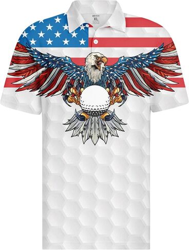HIVICHI Funny Golf Shirts for Men Crazy Printed Pattern Colorful Wild Novelty Performance Moisture Wicking Mens Polo Shirt in Kuwait