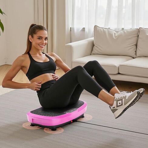 VEVOR Vibration Plate Exercise Machine, Whole Body Shaker for Lymphatic Drainage and Weight Loss, Home Workout Gym Fitness Equipment with 2 Resistance Bands, Vibrating Platform for Women Men in Saudi Arabia