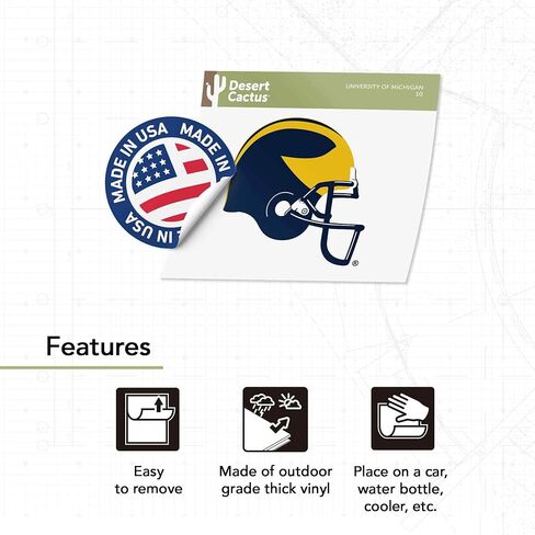 Desert Cactus University of Michigan Sticker Wolverines Blue Hail Vinyl Secal Matop Botto Mater Carbook (IND 10) in Saudi Arabia
