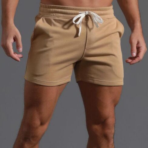 أويمياكون رجال 5 بوصة شورت الرياضي الرياضي القطن متماسكة قصيرة الخصر مرنة العرق غير الرسمية مع الجيب in Kuwait