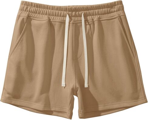 أويمياكون رجال 5 بوصة شورت الرياضي الرياضي القطن متماسكة قصيرة الخصر مرنة العرق غير الرسمية مع الجيب in Kuwait