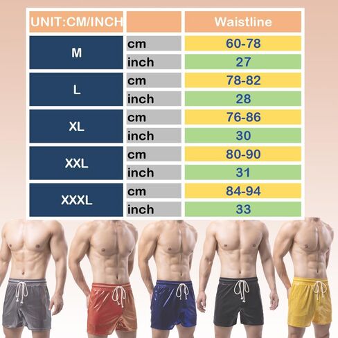 Mens Metallic Shorts Drawstring Pockets Casual Shorts Pants Sports Workout Loose SweatShorts in Kuwait