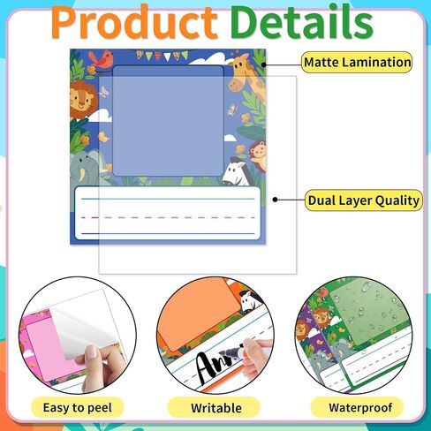 48 Pack Kids Photo Photo fore for Desk Kids اسم العلامات الملصقات مع مساحة صور ملصقات ذاتية اللصق ذاتي الذراع in Kuwait