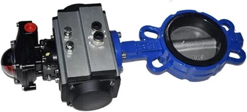 4 "DN100 صمامات الفراشة بيفرفلفيات صمامات قرص الفولاذ المقاوم للصدأ الهوائية مع مشغل لتزويد المياه in Saudi Arabia
