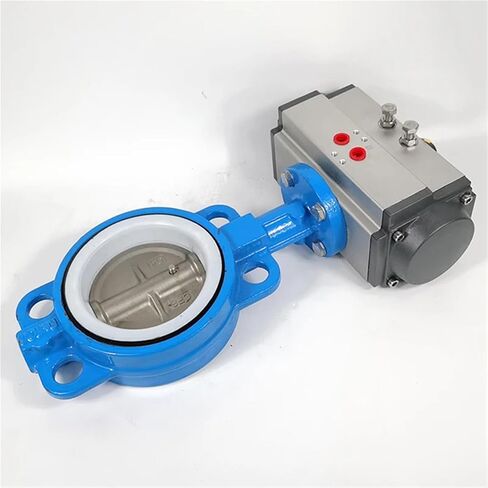 DN150 Wafer Automatic Liquid/Gas/Water/Oil Gas Pneumatic Butterfly Valve 304 Valve Plate Acid And Alkali Corrosion Resistance in Saudi Arabia