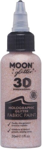 Holographic Glitter 3D Fabric Paint - 1.01fl oz - Gold - Textile paint for clothes, t-shirts, bags, shoes & canvas in Saudi Arabia