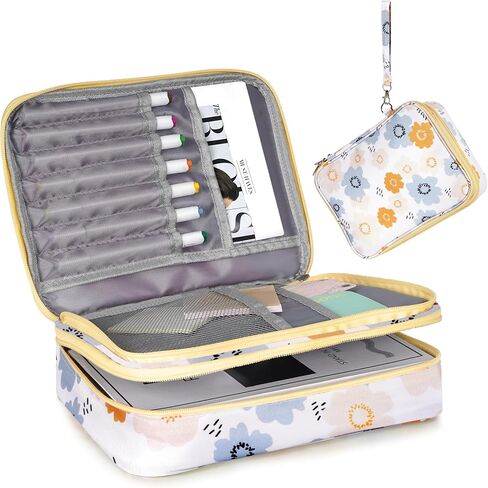 Bible Cover For Girls, Dual-Layers Bible Case For women, Large Bible Bag With Multiple pockets, Carrying Case For Bible Study, Sturdy Book Protector (Floral-Beige) in Kuwait