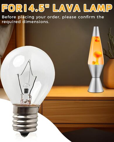 Lava Lamp Bulb 25 Watt ، S11 E17 Base 120 Volt لمبة استبدال Lava الأصلية لـ 14.5 بوصة مصابيح الحمم البركانية - أبيض دافئ - أبيض دافئ (S11-25W) in Kuwait