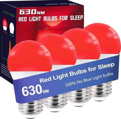 Amber Sleep Light Bulbs Dimmable, Blue Light Blocking, A15 E26 5W(40 Watt Equivalent) Dim Light Bulb,1800K Warm Light Bulbs for Healthy Sleep, Bedroom, Kids Room, 4-Pack in Saudi Arabia