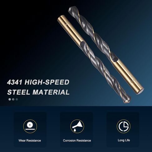 بتات Patikil 12mm مثقاب ، Jobber Straight Shank 4341 عالية السرعة الصلب 118 ° أسود وذهبي الانتهاء من أكريليك الصلب المعدني المتوسطة-1 حزمة in Kuwait