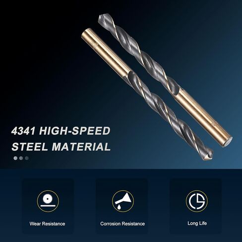 بتات Patikil 12mm مثقاب ، Jobber Straight Shank 4341 عالية السرعة الصلب 118 ° أسود وذهبي الانتهاء من أكريليك الصلب المعدني المتوسطة-1 حزمة in Kuwait