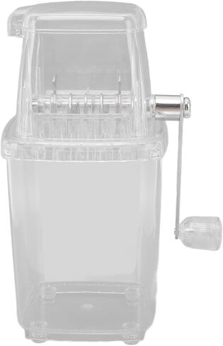 Hand Crank Ice Crusher, Manual Hand Crank Operated Breaker, Portable Chopper Transparent Stainless Steel Breaker Making Drinks Machine for Fast Coarse Shaved Fine Chips Ho (Gray) in Saudi Arabia
