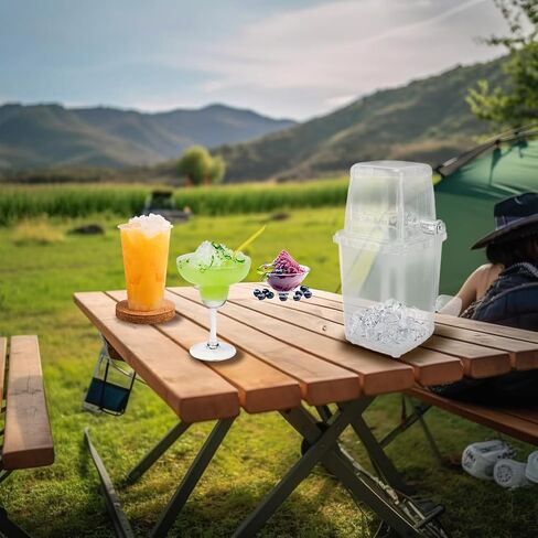 Hand Crank Ice Crusher, Manual Hand Crank Operated Breaker, Portable Chopper Transparent Stainless Steel Breaker Making Drinks Machine for Fast Coarse Shaved Fine Chips Ho (Gray) in Saudi Arabia