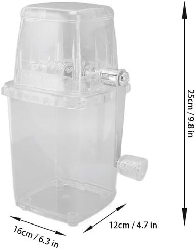 Hand Crank Ice Crusher, Manual Hand Crank Operated Breaker, Portable Chopper Transparent Stainless Steel Breaker Making Drinks Machine for Fast Coarse Shaved Fine Chips Ho (Gray) in Saudi Arabia
