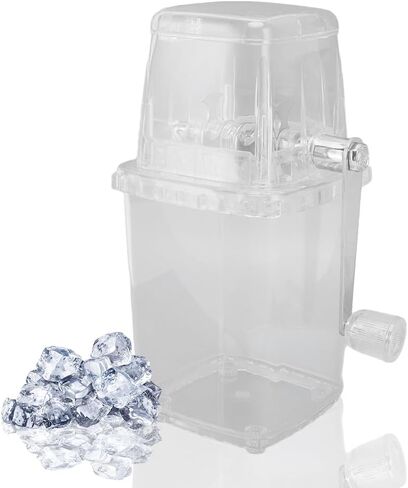 Hand Crank Ice Crusher, Manual Hand Crank Operated Breaker, Portable Chopper Transparent Stainless Steel Breaker Making Drinks Machine for Fast Coarse Shaved Fine Chips Ho (Gray) in Saudi Arabia