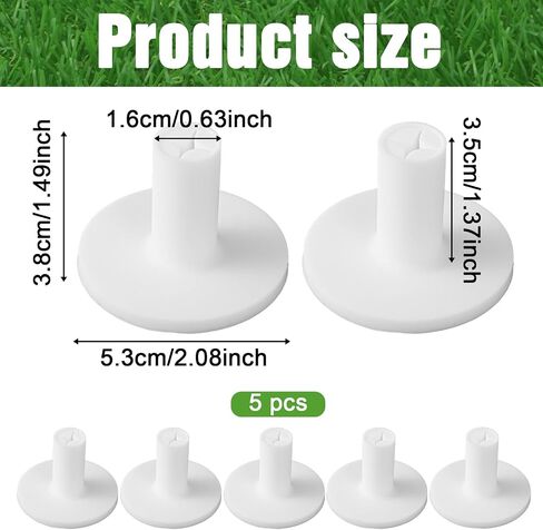 Rubber Tees for Golf Mats, 5 Pack Golf Mat Simulator Tees for Driving Range & Indoor Outdoor Practice Mat Tee Adaptor Size 1.5’’ Flight White Black Tee Holder Set for Hitting Mats in Saudi Arabia