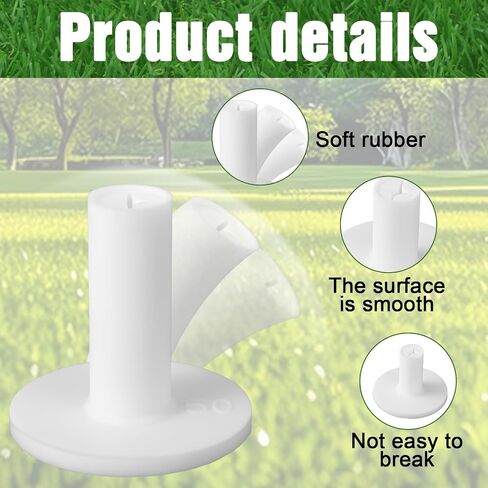Rubber Tees for Golf Mats, 5 Pack Golf Mat Simulator Tees for Driving Range & Indoor Outdoor Practice Mat Tee Adaptor Size 1.5’’ Flight White Black Tee Holder Set for Hitting Mats in Saudi Arabia