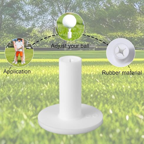 Rubber Tees for Golf Mats, 5 Pack Golf Mat Simulator Tees for Driving Range & Indoor Outdoor Practice Mat Tee Adaptor Size 1.5’’ Flight White Black Tee Holder Set for Hitting Mats in Saudi Arabia