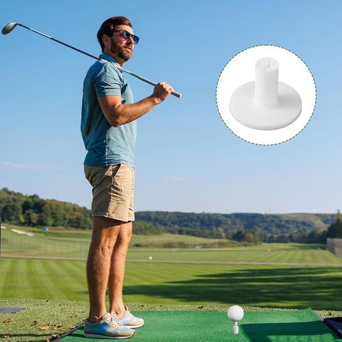 Rubber Tees for Golf Mats, 5 Pack Golf Mat Simulator Tees for Driving Range & Indoor Outdoor Practice Mat Tee Adaptor Size 1.5’’ Flight White Black Tee Holder Set for Hitting Mats in Saudi Arabia