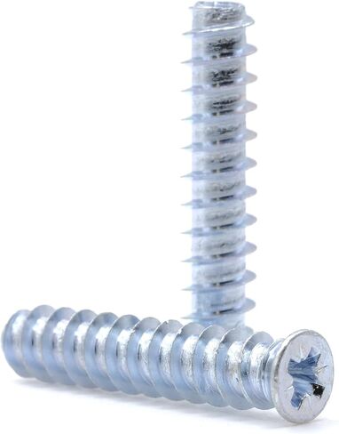 replacementscrews M6.2 × 30 مم (1/4 في × 1-3/16 بوصة) مسامير يورو - 2.2 مم الملعب (11.5 TPI) - رأس مسطح ، محرك بوزي - مسامير خشبية مطلية بالزنك (حزمة 10) in Kuwait