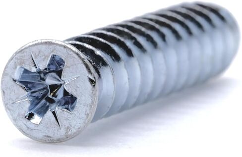 replacementscrews M6.2 × 30 مم (1/4 في × 1-3/16 بوصة) مسامير يورو - 2.2 مم الملعب (11.5 TPI) - رأس مسطح ، محرك بوزي - مسامير خشبية مطلية بالزنك (حزمة 10) in Kuwait