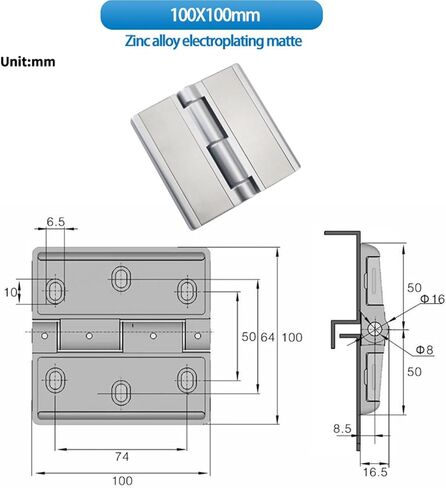 Zinc Alloy Box Door and Window Hinge 1Pcs(100x104-ChromePlated) in Saudi Arabia