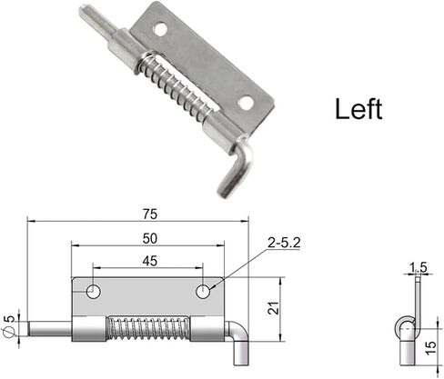 304 Stainless Steel Spring Latch Hinge 1Pcs(Holes Left) in Saudi Arabia