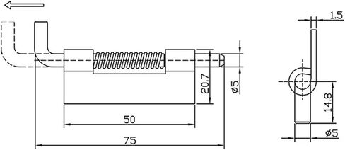 304 Stainless Steel Spring Latch Hinge 1Pcs(Holes Left) in Saudi Arabia