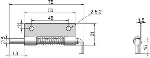304 Stainless Steel Spring Latch Hinge 1Pcs(Holes Left) in Saudi Arabia