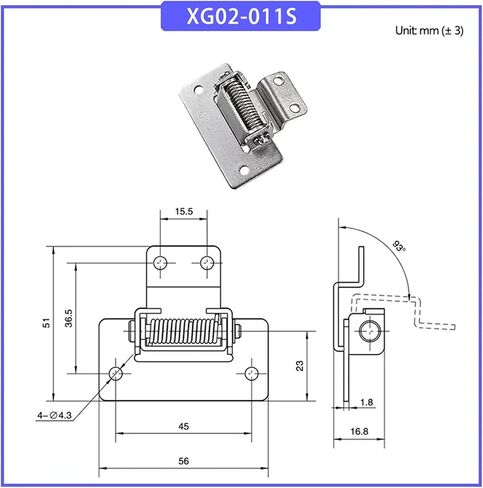 XG02-011S The 90 Degree Rotating Stainless Steel Spring Hinge is 1Pcs in Saudi Arabia
