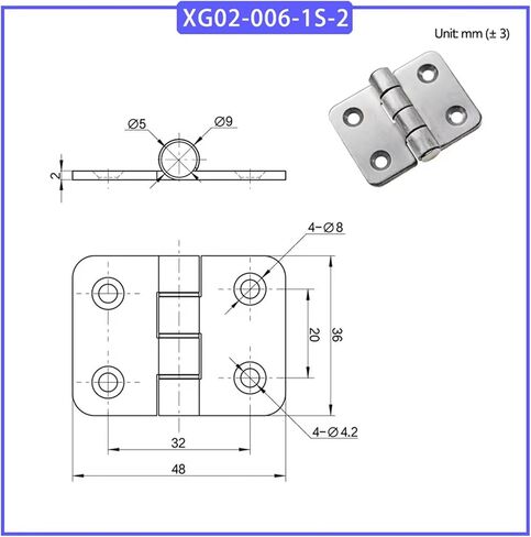 Small Hinge 304 Stainless Steel Industrial Equipment Cabinet 1Pcs(XG02-014-1S-1) in Saudi Arabia