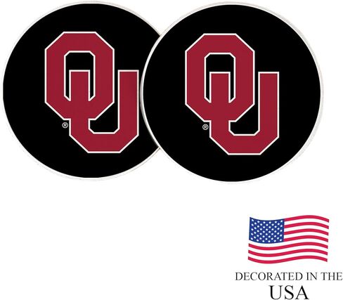 Desert Cactus The University of Oklahoma Car Accessories OU Sooners Absorbent Sandstone Cup Coasters Licensed Product Set of 2 (Design A) in Saudi Arabia