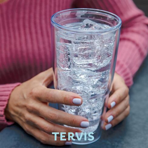 Tervis Made في الولايات المتحدة الأمريكية مزدوجة الجدران جامعة فرجينيا التكنولوجيا Hokies كوب تومبل المعزول يحافظ على المشروبات الباردة والساخنة ، 24 أوقية - غطاء المارون ، الشعار الأساسي in Saudi Arabia