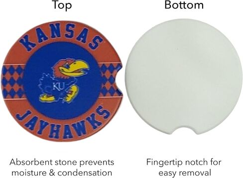 Fan Creations Set of 2 Car Coasters Removable Absorbent Ceramic Stone Coasters - Ideal Gift for Students, Alumni and Everyday Fan - Show Your Big 10 NCAA Team Spirit in Saudi Arabia