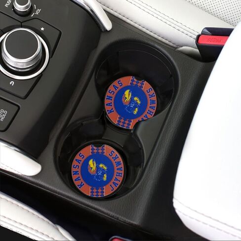 Fan Creations Set of 2 Car Coasters Removable Absorbent Ceramic Stone Coasters - Ideal Gift for Students, Alumni and Everyday Fan - Show Your Big 10 NCAA Team Spirit in Saudi Arabia