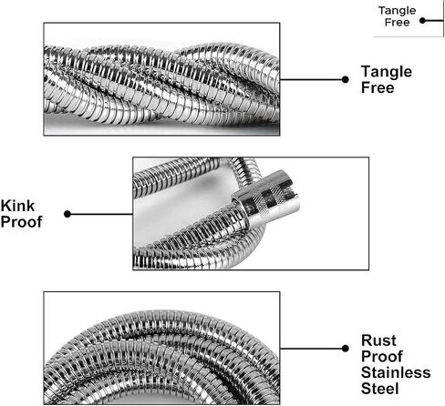 1pc G1/2 Universal Stainless Steel Flexible Shower Hose 1.5M/2M/3M(Gray,2M) in Saudi Arabia