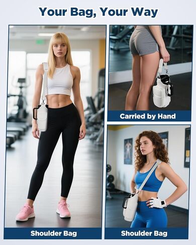 IPOW Magnetic Gym Bag Water Bottle Carrier Holder with Phone Pockets & Shoulder Strap for Men Women,Water Bottle Holder, Gym Pouch, Crossbody Bag for Travel, Sports, Work, Fitness - Rose Pink in Saudi Arabia