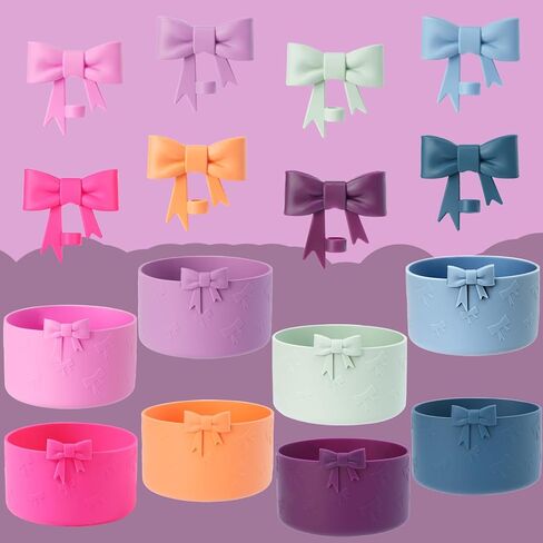 إكسسوارات الكؤوس التي تم تعيينها لـ Stanley ، بما في ذلك 1PCS Cute Bow Cover Cover Cover Caps 10mm قابلة لإعادة الاستخدام القابلة لإعادة الاستخدام ، وأكمام التمهيد السيليكون 1pcs لـ Stanley Quencher H2.0 Tumbler مع مقبض 30 و 40 أوقية ، بوني in Saudi Arabia